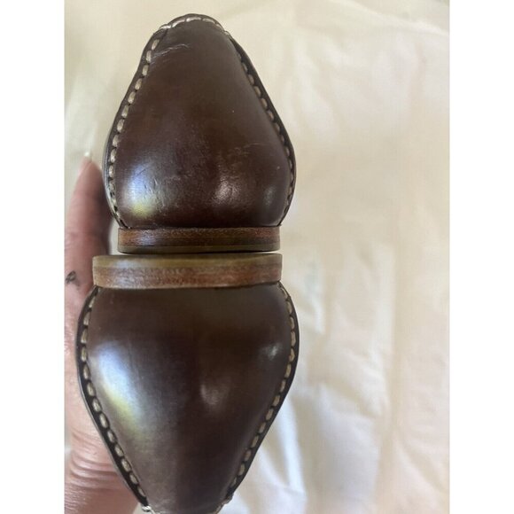 Prada Brown Leather flat loafer  Stitching Sz 38 8 US - Picture 7 of 12